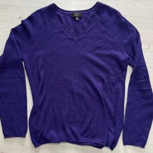 Charter Club 100% Cashmere Sweater – V-Neck Purple, Size M